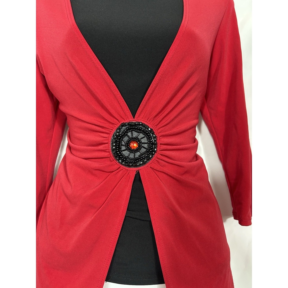 Vintage Womens Red/ Black Top Size S Y2K Goth Glam Whimsigoth‎ Witchy Vamp USA - Picture 3 of 12
